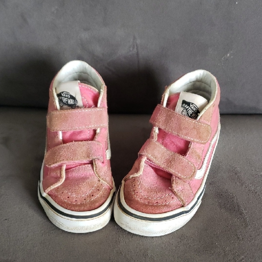 Vans Kids Pink Double Strap Sneakers
